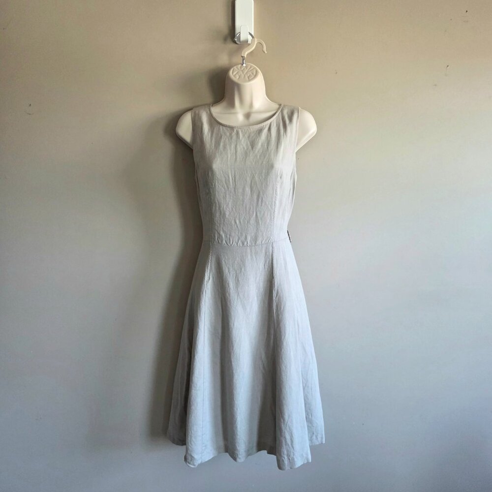 Bedo midi neutral color sleeveless dress.